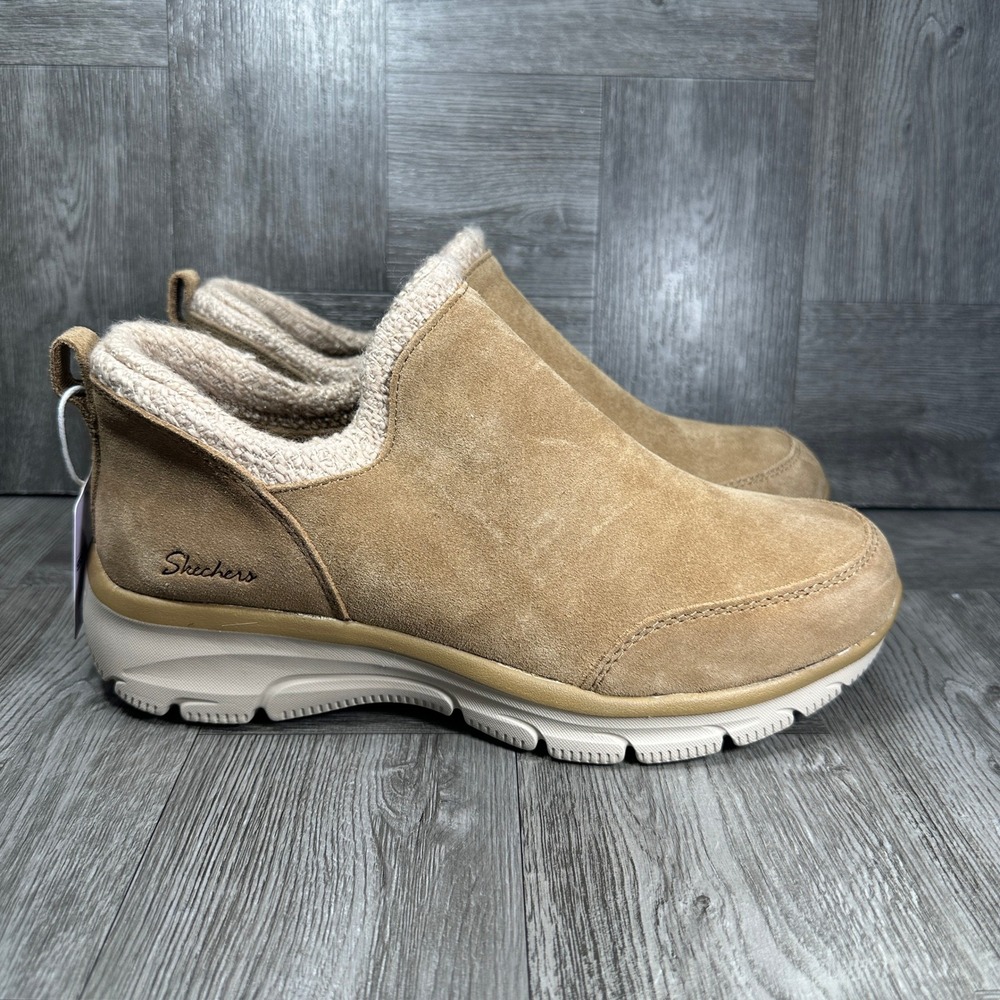 Skechers Easy Going Sweet Behavior Womens 9 Chestnut Suede Booties 169114 NEW